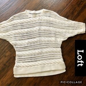 Ann Taylor Loft Open Knit White Sweater